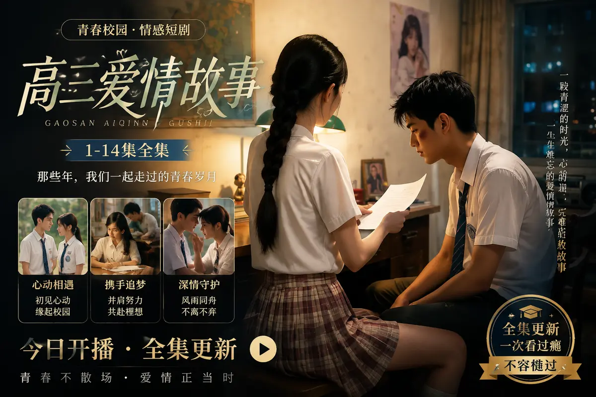 AI魔改真人短剧《高三爱情故事》全集免费高清在线播放-《高三爱情故事》HD未删减版百度网盘资源-青涩心动遇上现实压力-国产短剧哥哥太绝